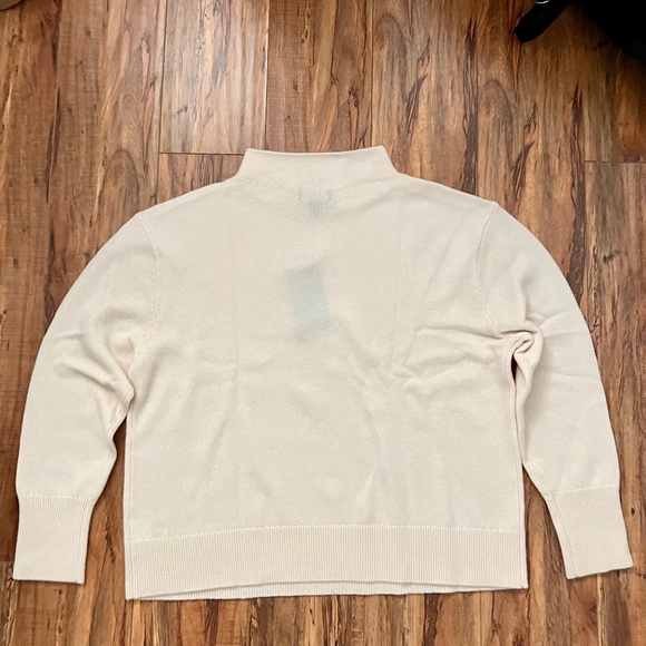 Women's Cashmere Funnel Neck Sweater - Fresh Ivory - Picture 2 of 13